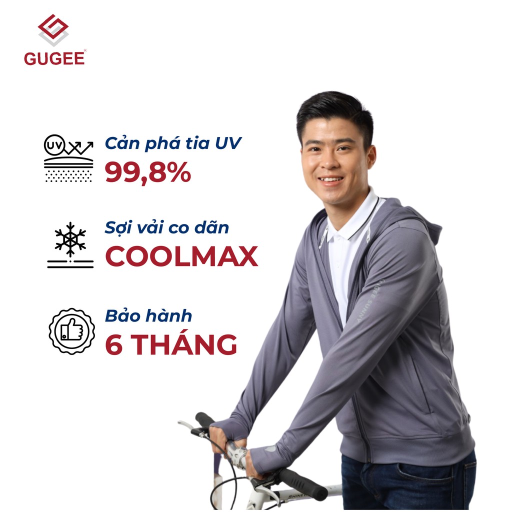 Áo chống nắng nam GUGEE cản tia UV 99,8% vải COOLMAX thoáng mát ANN002