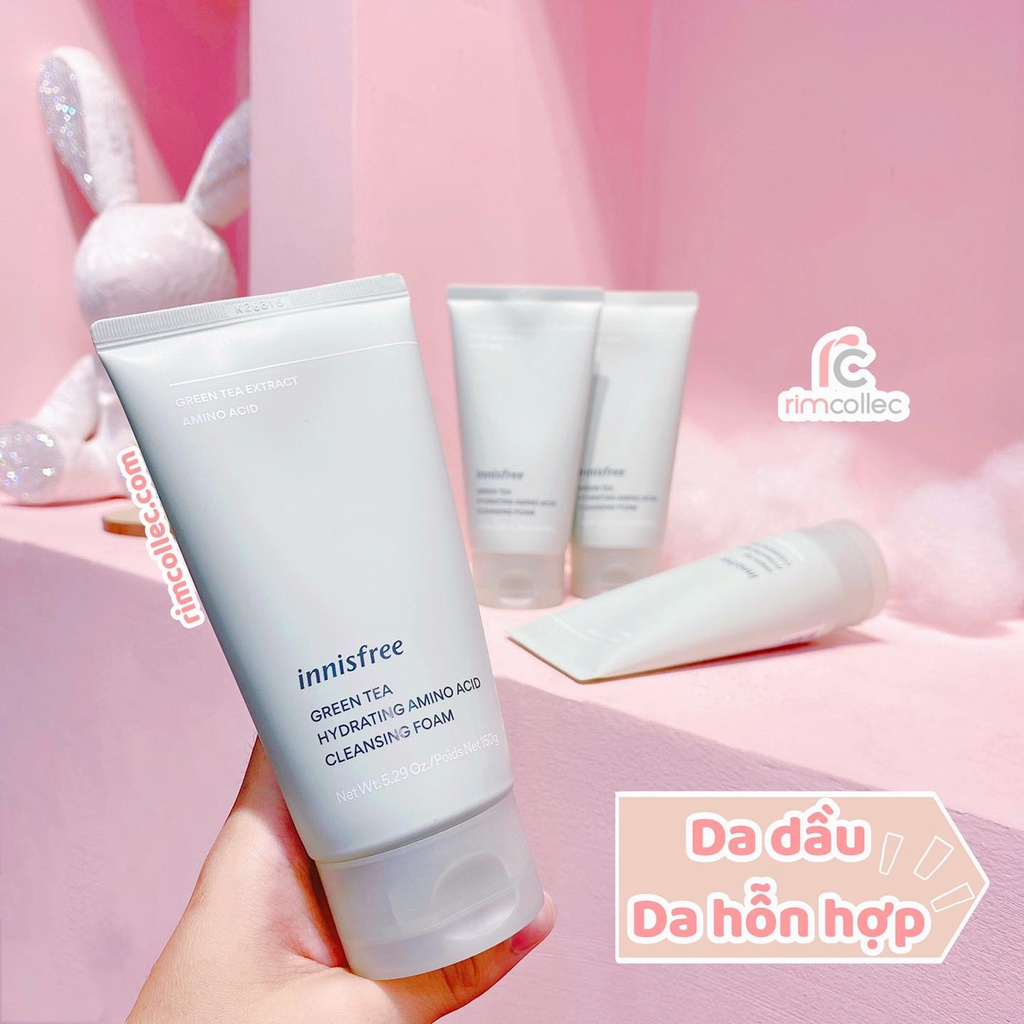 Sữa Rửa Mặt Trà Xanh Sạch Sâu Da Innisfree Green Tea Hydrating Amino Acid Cleansing Foam 150g