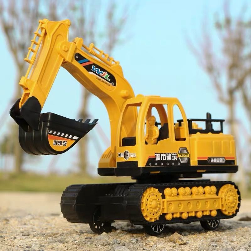 ✓✔Máy xúc quán tính quá khổ, xe khoan đất, bộ ghép xe đào, đồ chơi cậu bé chống rơi, xe đào, xe kỹ thuật trẻ em