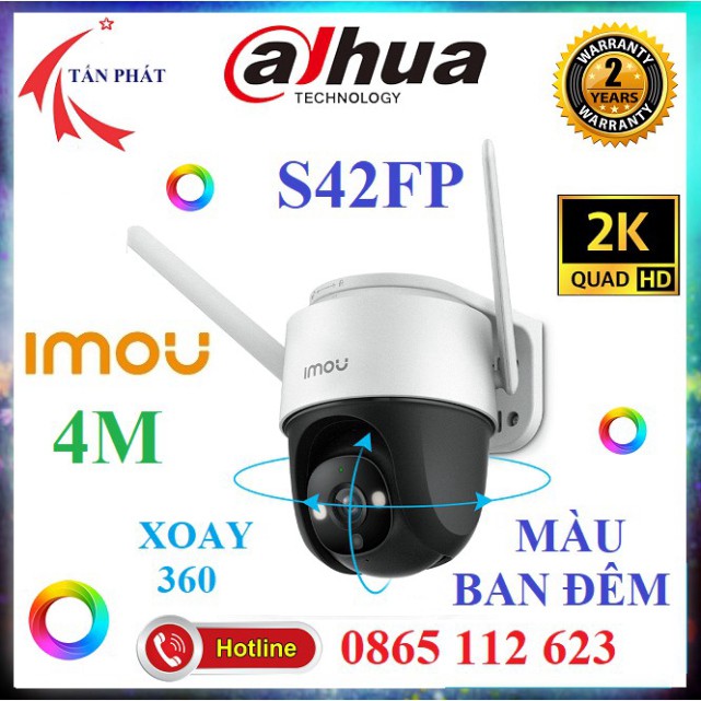Camera 2M 4M PTZ (XOAY 360) WIFI  Ngoài Trời  IMOU IP - S22FP S42FP CRUISER 1080P 2K Màu Ban Đêm C8C A22EP F22P | BigBuy360 - bigbuy360.vn
