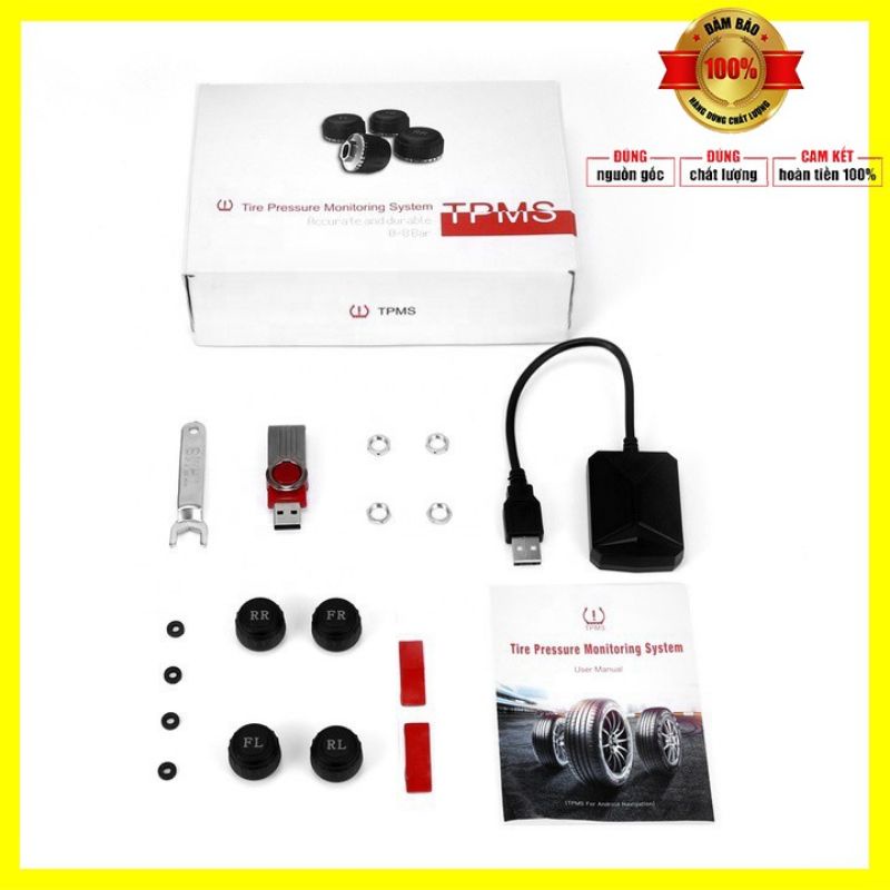 Cảm Biến Áp Suất Lốp Trong Ô Tô TPMS Dành Cho Màn Hình DVD Android - XMSMART