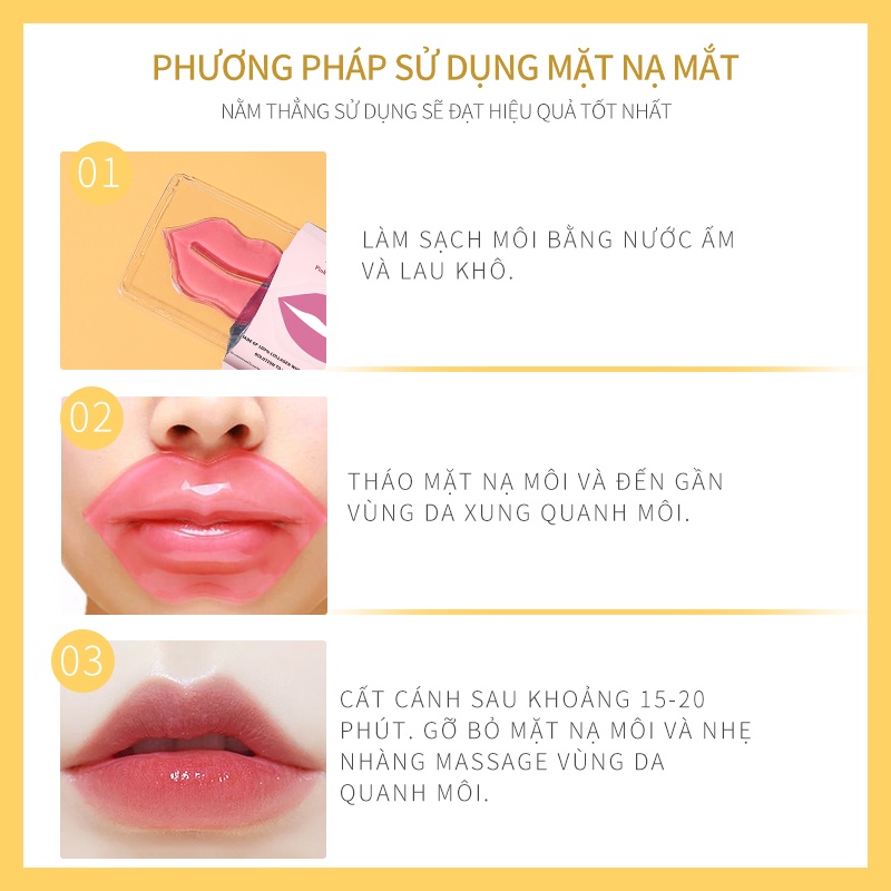 Hộp 20 mặt nạ môi KIMUSE collagen mềm mại dưỡng ẩm chăm sóc đôi môi