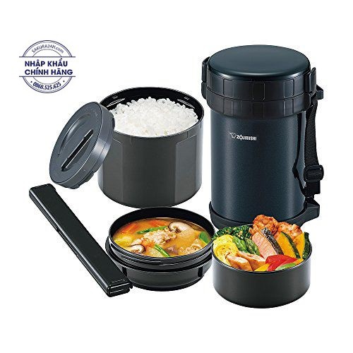 Hộp cơm giữ nhiệt 3 ngăn Zojirushi ZOCM-SL-GH18-BA 1.3L giữ nhiệt tới 8 tiếng - Hàng Nhật nội địa