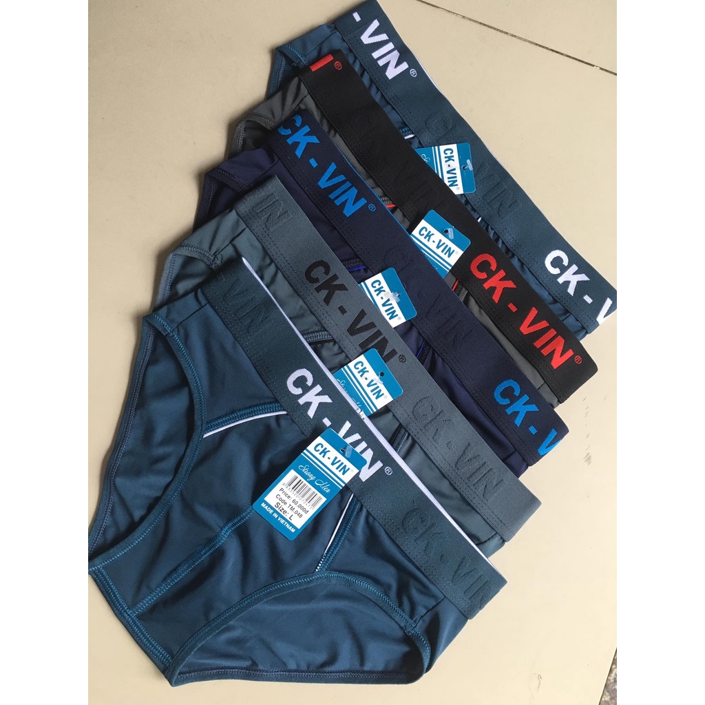 [03 Cái] Combo  03 Quần Lót Nam CK-VIN Vải Thun Lạnh Cao Cấp, Cạp 4cm, Co Dãn, Thấm Hút Tốt, Kháng Khuẩn