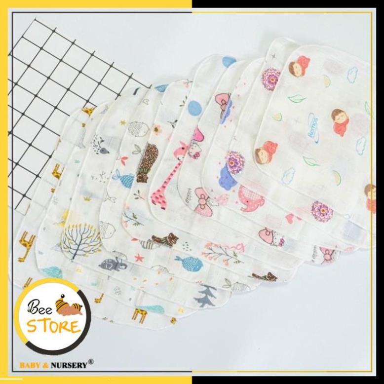 [MỞ KHO SỈ BÁN LẺ] Set 10 khăn sữa sợi tre siêu mềm mại kèm túi lưới cho bé
