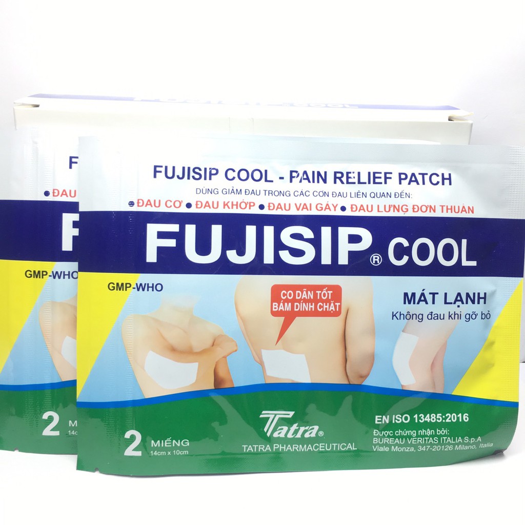 1 HÔP CAO DÁN LẠNH FUJISIP hộp 10 túi x 2 miếng