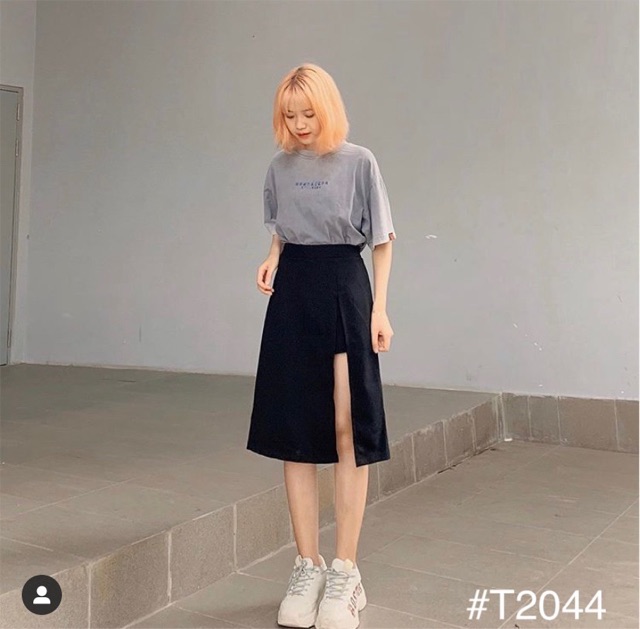 Chân Váy MINI SKIRT phiên bản all black - chân váy xẻ tà bên hông bo chun co giãn sau lưng chân váy