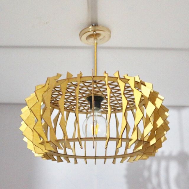 Đèn gỗ thả trần