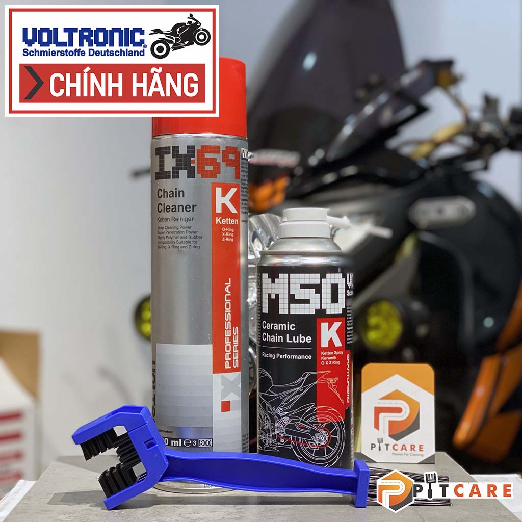 Bộ Bảo Dưỡng Sên Xe Voltronic M50 và Vệ Sinh Sên IX69 Kèm Bàn Chải 3 Mặt Tiện Dụng