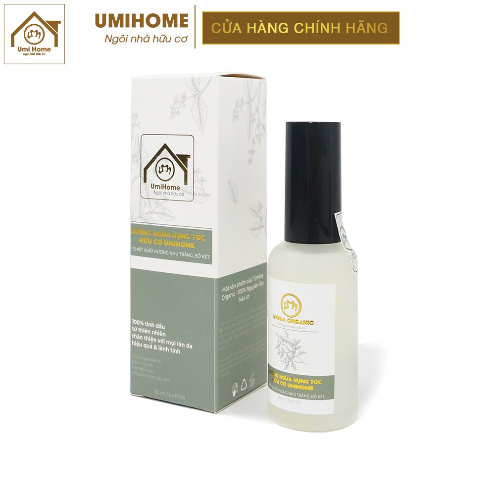 Nước dưỡng tóc tinh dầu Hương Nhu Trắng và Bồ Kết UMIHOME 50/100ml dùng xịt kích mọc Tóc nhanh dài