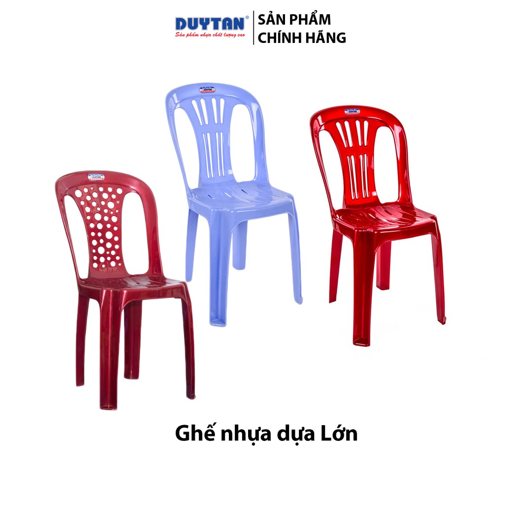 Combo Ghế nhựa có tựa lưng Duy Tân cỡ Lớn (5-10-20 cái)