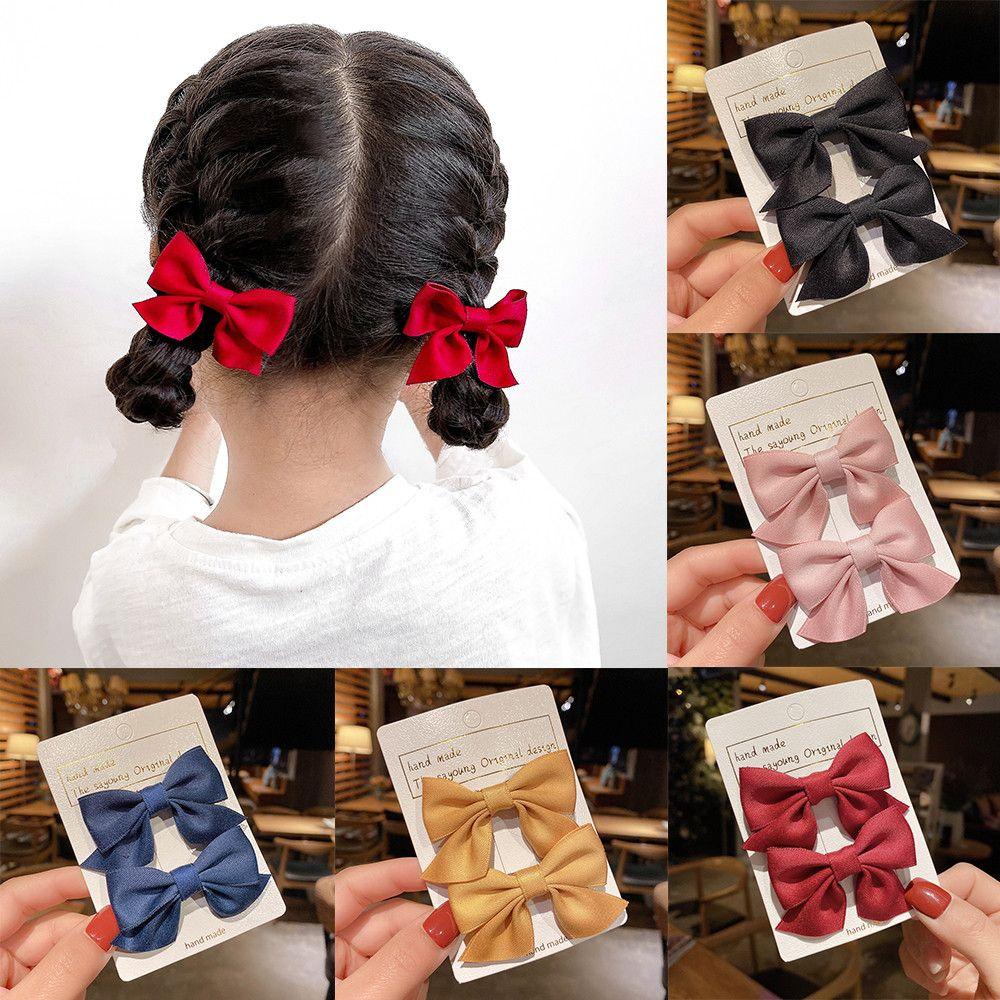 Set 2 Kẹp Tóc Hình Nơ Dễ Thương Cho Bé Gái