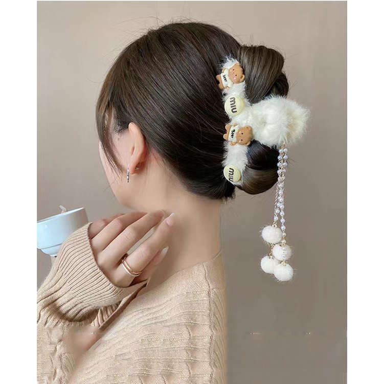 iF YOU Kẹp tóc   kim loại đính ngọc trai tùy chọn kiểu phong cách Hàn Quốc