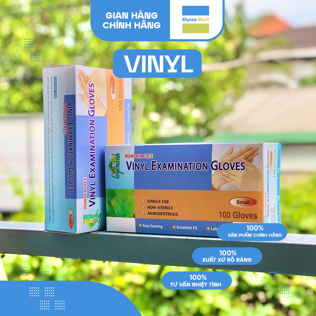 Găng Tay Y Tế Vinyl Trắng Trong Không Bột Chuyên Dùng Trong Thực Phẩm