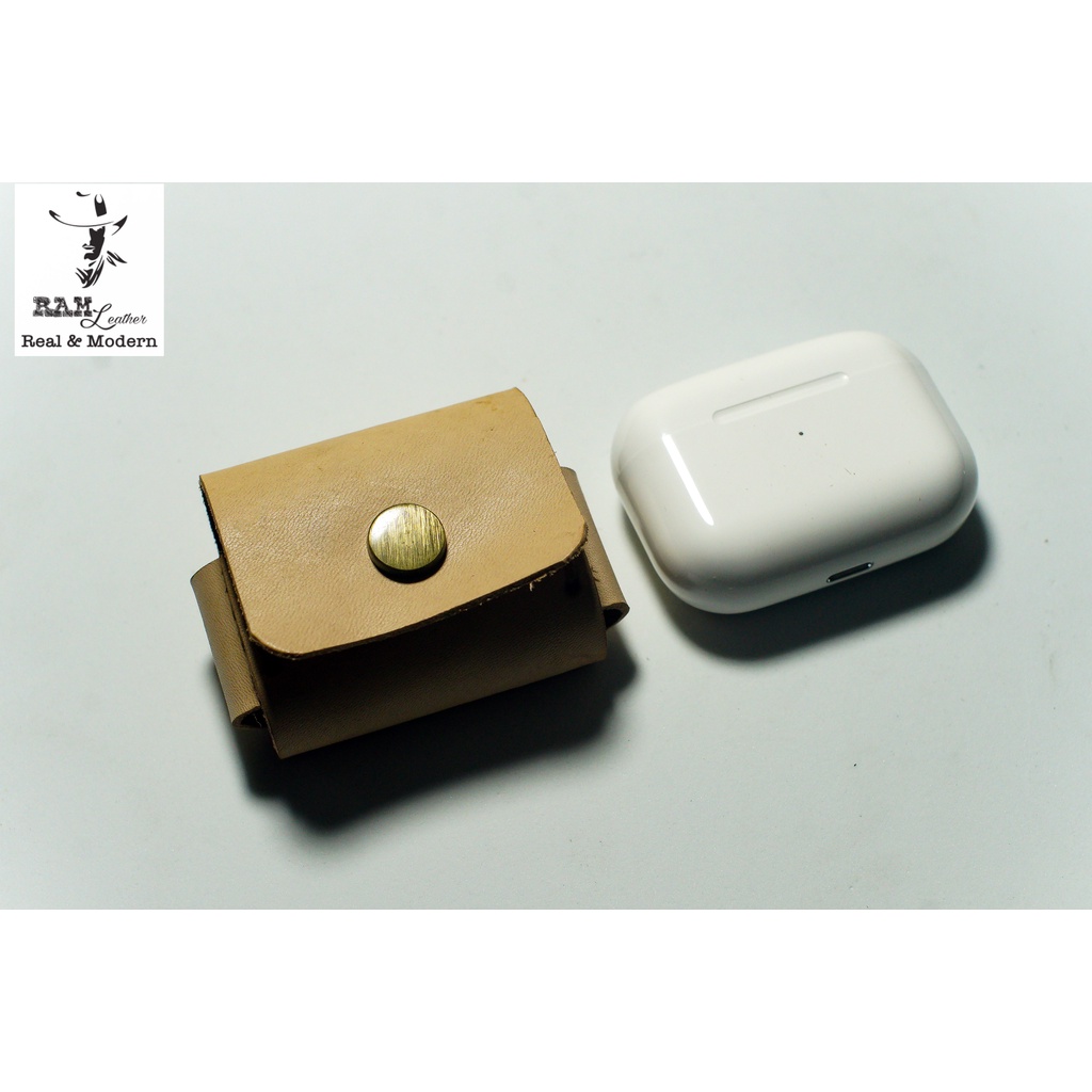 Bao Da Airpod Pro RAM Leather Da Bò Italia Vegtan Trắng