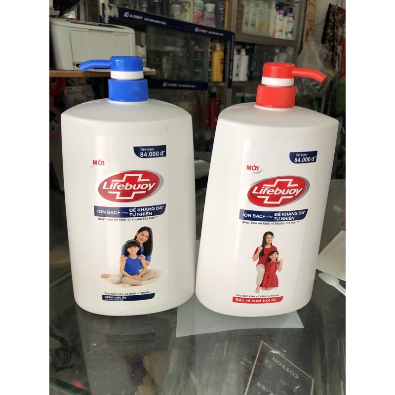 Sữa tắm Lifebuoy túi 850g, chai 1100g date 6/2022 (màu xanh, đỏ)