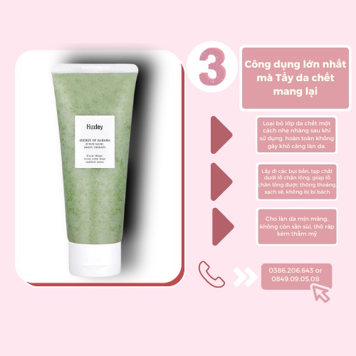 Tẩy Tế Bào Chết Huxley, Tẩy Da Chết Vật Lý Huxley Scrub Mask Sweet Therapy 30g TDC02