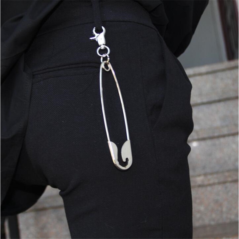 Punk Metal Wallet Belt Chain Rock Trousers Hipster Pant Jean Keychain Silver Pin Ring Clip