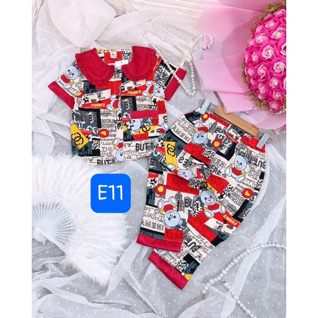 Bộ pijama lụa mango sz 9-21kg
