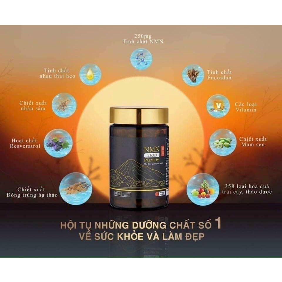 Viên uống NMN 21600 Premium Nhật Bản hỗ trợ sức khỏe