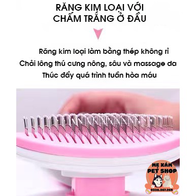 LƯỢC CHẢI LÔNG CHÓ MÈO CÓ NÚT BẤM TÁCH LÔNG TIỆN DỤNG.abe