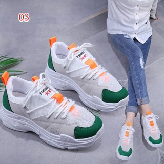 Giày sneaker nữ đế êm thoáng khí viền xanh thời trang cao cấp