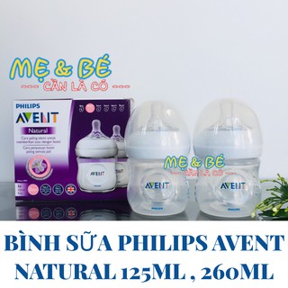 Bình Sữa Philips Avent Natural Cổ Rộng 125ml,260ml [ Cam Kết Hàng Chính Hãng ]