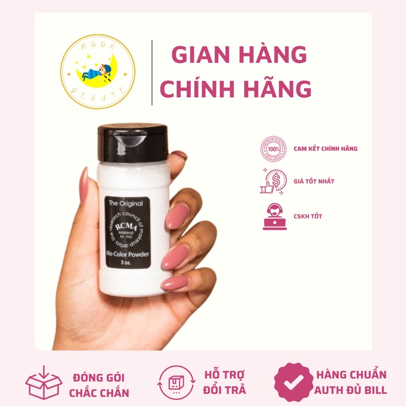 Phấn phủ bột RCMA không màu kiềm dầu siêu tốt