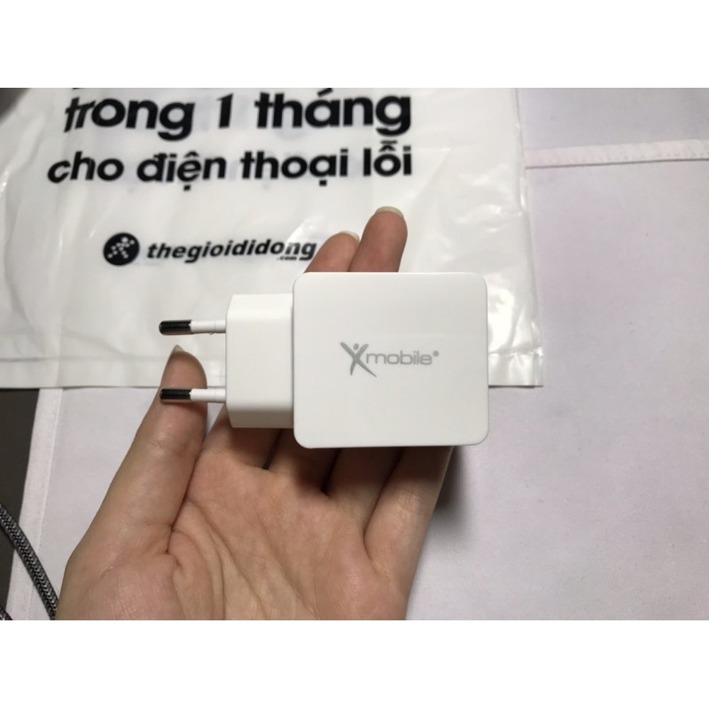 [CHÍNH HÃNG] Full Box New 100% Củ Sạc 2 Cổng 3.4A Xmobile DS476 Trắng cho Iphone Samsung Sony Oppo HTC Asus Vsmart