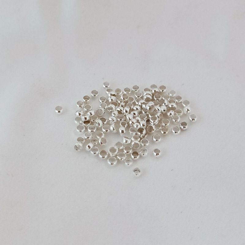 Set 100 Hạt Định Vị Màu Bạc Chuyên Dụng Làm Đồ Trang Sức