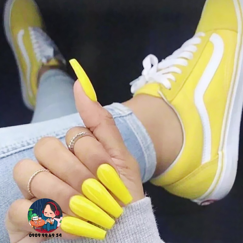 [ 1169 - 06 VÀNG  ] MÓNG CỨNG - SƠN BÓNG - Phom Thang Dài Xtra [Tặng Miếng Dán Và Dụng Cụ] Lẻ