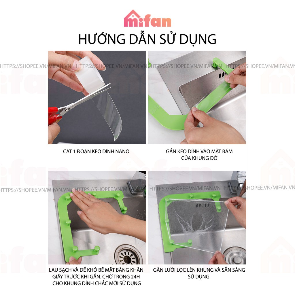 Giá Lưới Lọc Thức Ăn Thừa - Túi Lọc Rác Bồn Rửa Chén Bát - Khung nhựa ABS chất lượng cao.abin