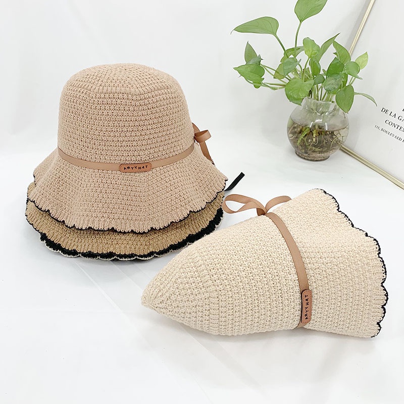 Nón Tai Bèo Thoáng Khí Đính Nơ Phong Cách Nhật Bản