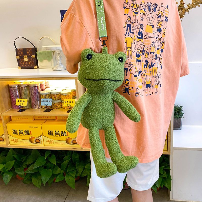 Ba Lô Đeo Vai Hình Chú Ếch Nhồi Bông Nhỏ Dễ Thương Phong Cách Harajuku Cổ Điển Thời Trang Cho Nữ K2VQ