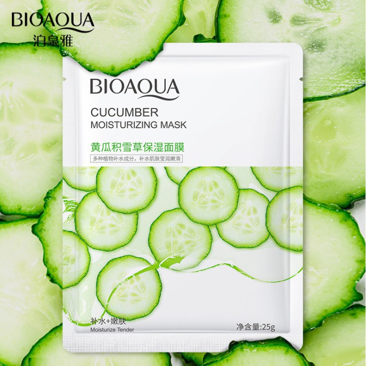 Mặt nạ giấy trái cây dưỡng trắng cấp ẩm giảm mụn mask nội địa cao cấp BIOAQUA 8 vị thiên nhiên