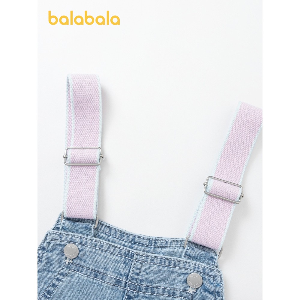 (7-16 tuổi) Quần Yếm bò bé gái dây đeo hồng hãng BALABALA 20222110800588101