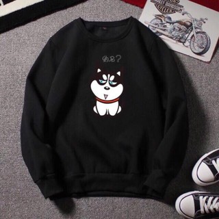 SALE- Áo nỉ sweater nam nứ chó suy tư có bigsize - áo chất