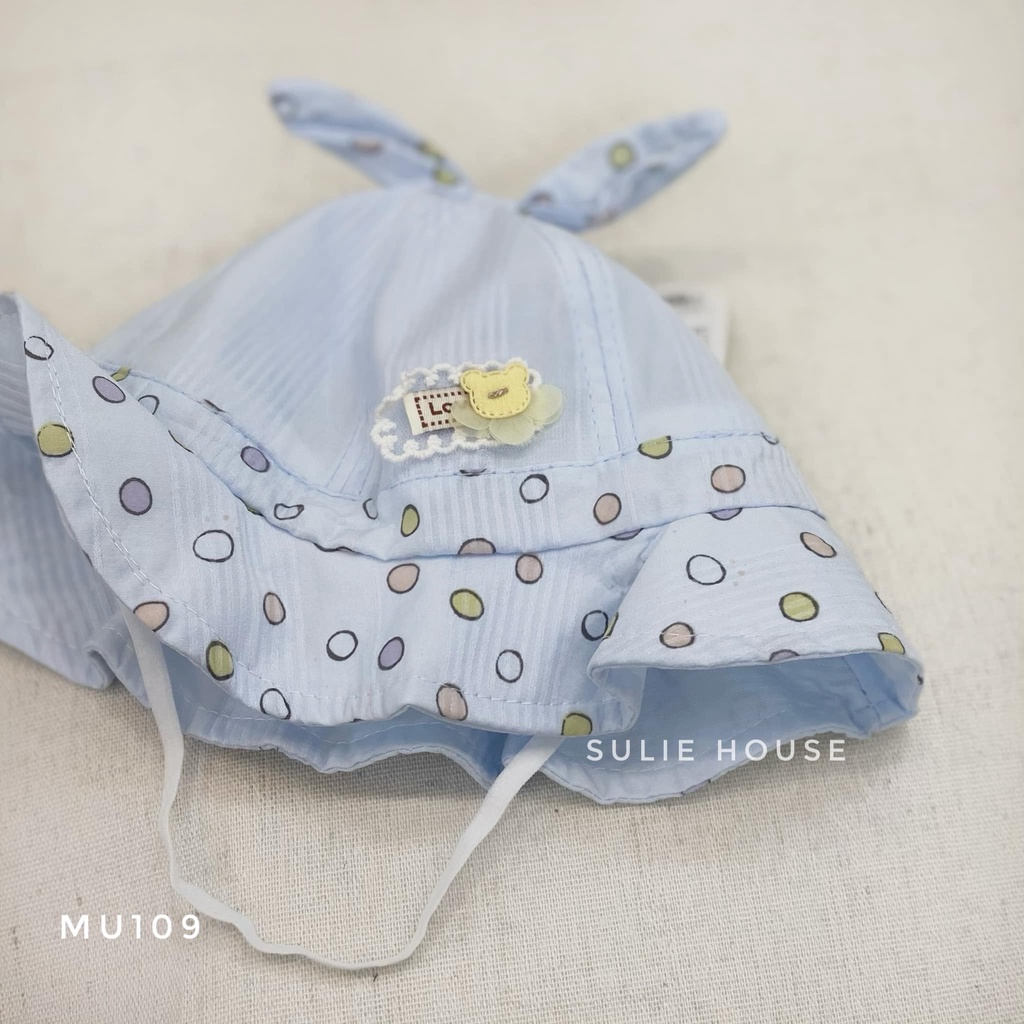 Mũ rộng vành tai thỏ chấm bi - MU109