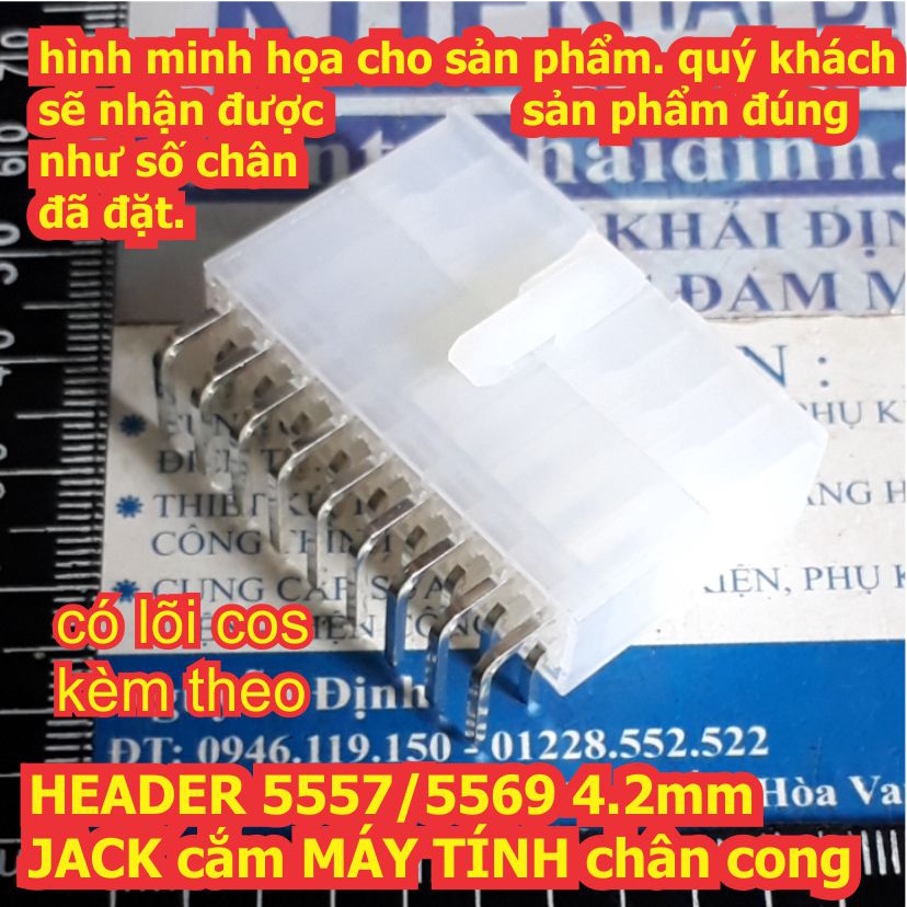 BỘ RỜI ĐẦU NHỰA ĐỰC, CÁI, LÕI SẮT ĐẦU NỐI HEADER 5557/5569 4.2mm JACK CẮM MÁY TÍNH chân cong các loại 2P ~ 22P kde6430