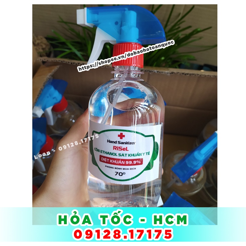 Cồn Xịt Khuẩn 70 Độ KÈM QUÀ TẶNG Cồn 70 độ dạng xịt có vòi - Cồn xịt 500ml thương hiệu Risel (Hỏa tốc HCM trong 2h)