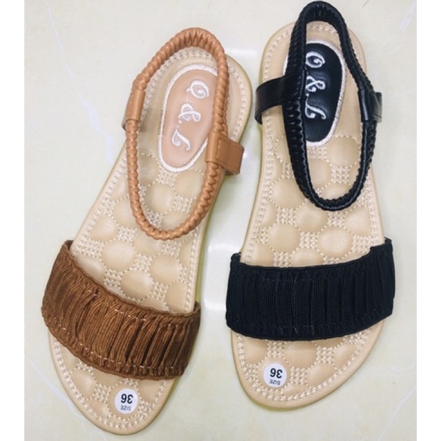 Sandal nữ quai ngang da mềm dáng đẹp cho học sinh, công sở, bà bầu