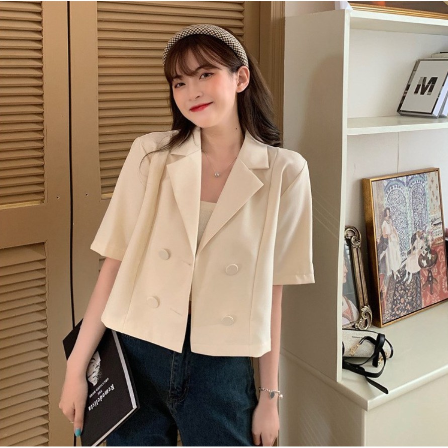 [Mã SKAMCLU7 giảm 10% tối đa 50K đơn 0Đ] Blazer Cộc Tay Dáng Ngắn Có Kèm Áo Croptop | BigBuy360 - bigbuy360.vn