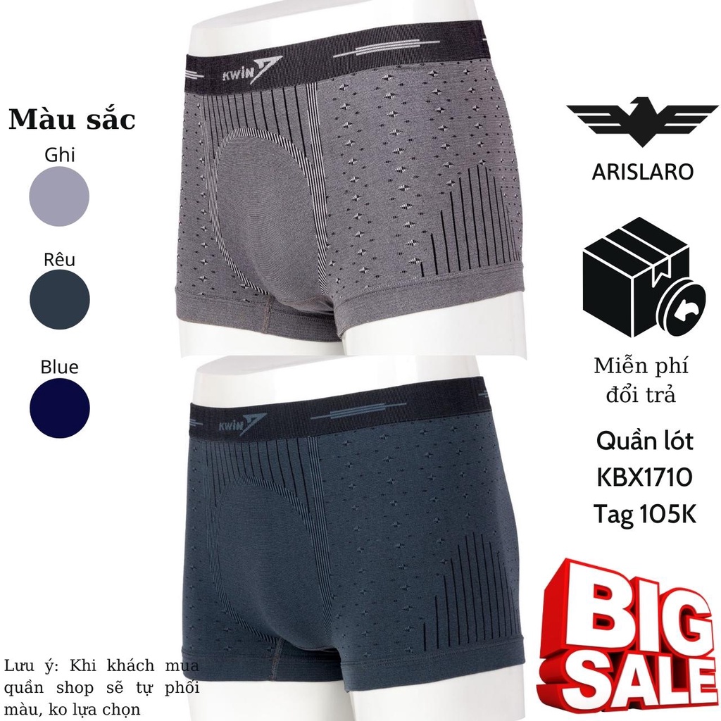 Kwin Quần lót nam Quần sịp đùi nam Arislaro mềm mại co giãn 4 chiều KBX1710