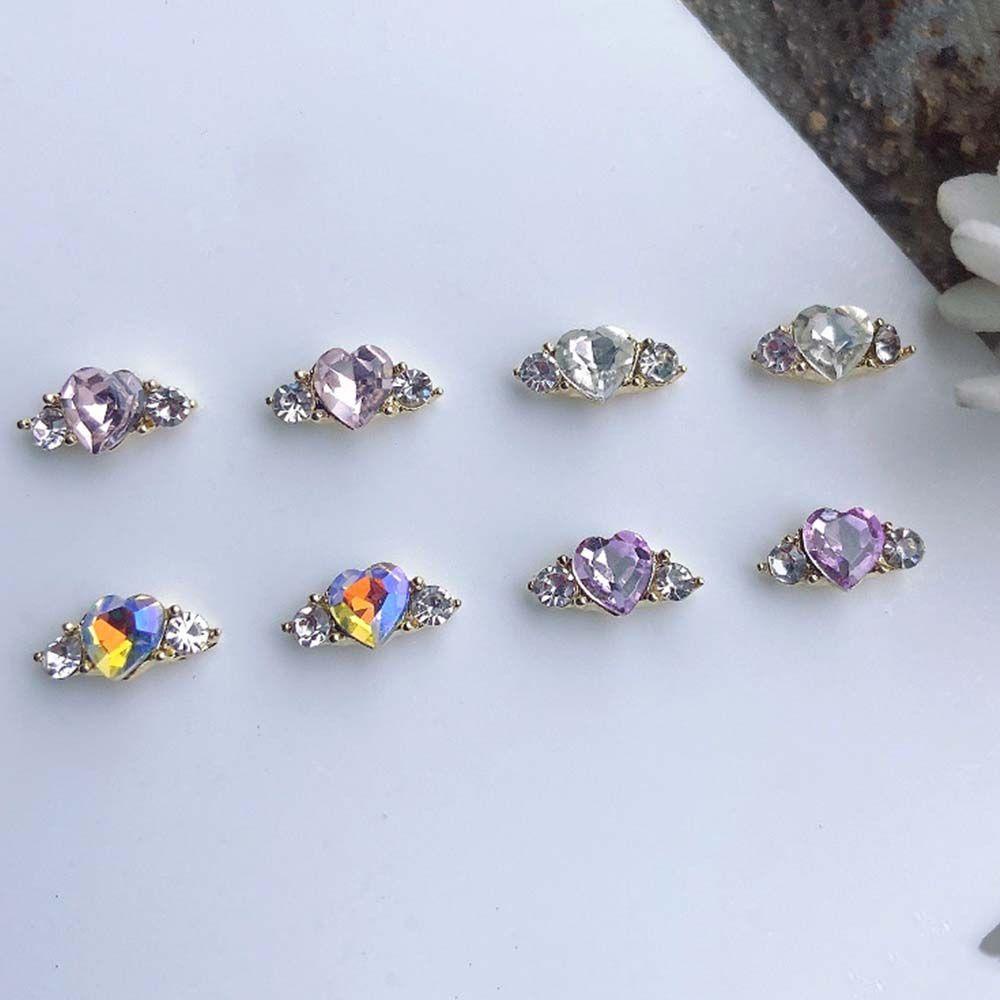 Móng Tay Giả Họa Tiết Trái Tim Xinh Xắn|Phụ Kiện Trang Trí Móng Tay 3D Thời Trang