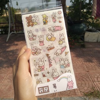 Hình dán nhỏ nhật ký thỏ bỉm sữa trang trí sổ vở scrapbook tùm lum