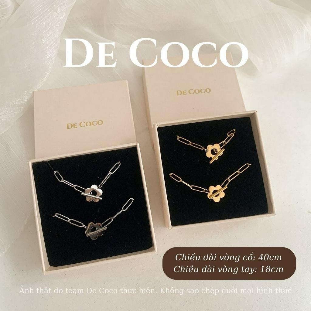 Bộ phụ kiện vòng cổ, vòng tay De Coco Lensy xích hoa