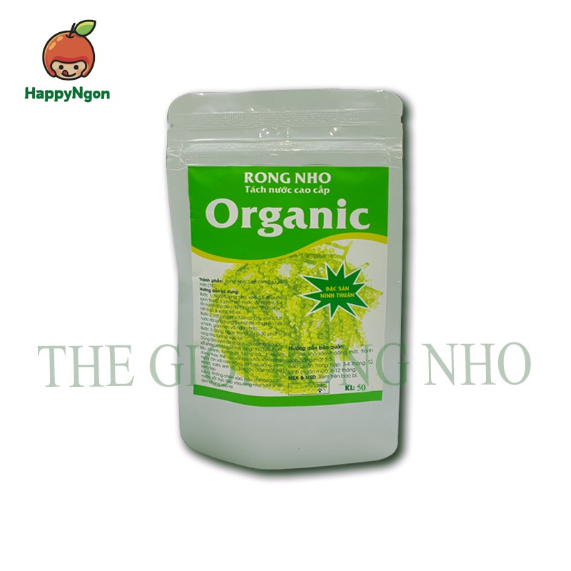 Rong nho tách nước Organic 50gr Rong Loại 1 Đạt Tiêu Chuẩn Xuất Khẩu nở ra rong nho tươi siêu ngon