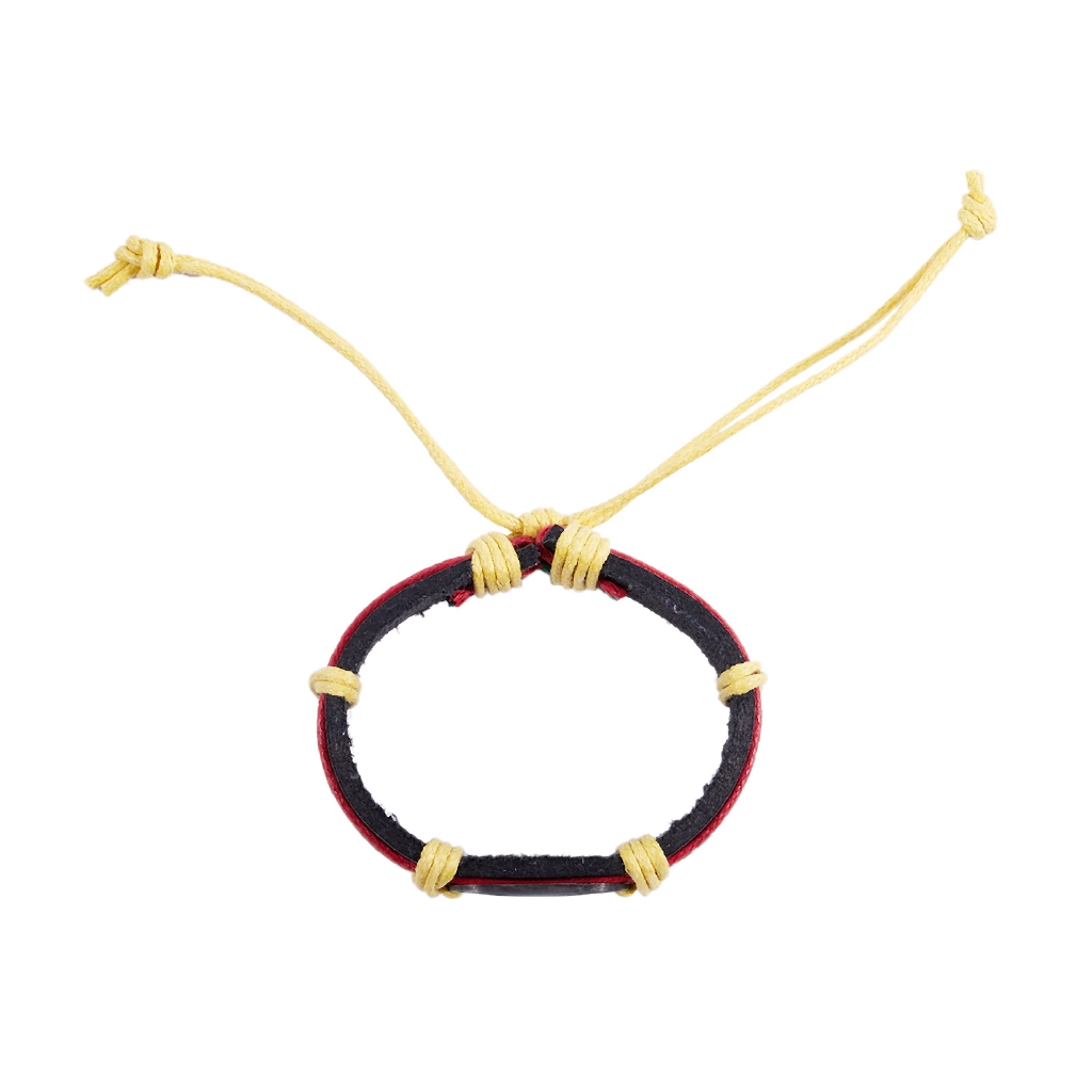 Vòng Tay Dây Da Bện Phong Cách Rasta Jamaica Reggae