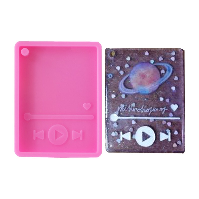 Khuôn Silicone Làm Móc Khóa Hình Máy Nghe Nhạc Diy