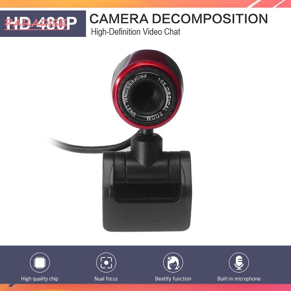 Webcam Hd Kèm Micro 480p Usb Có Kẹp Gắn Máy Tính